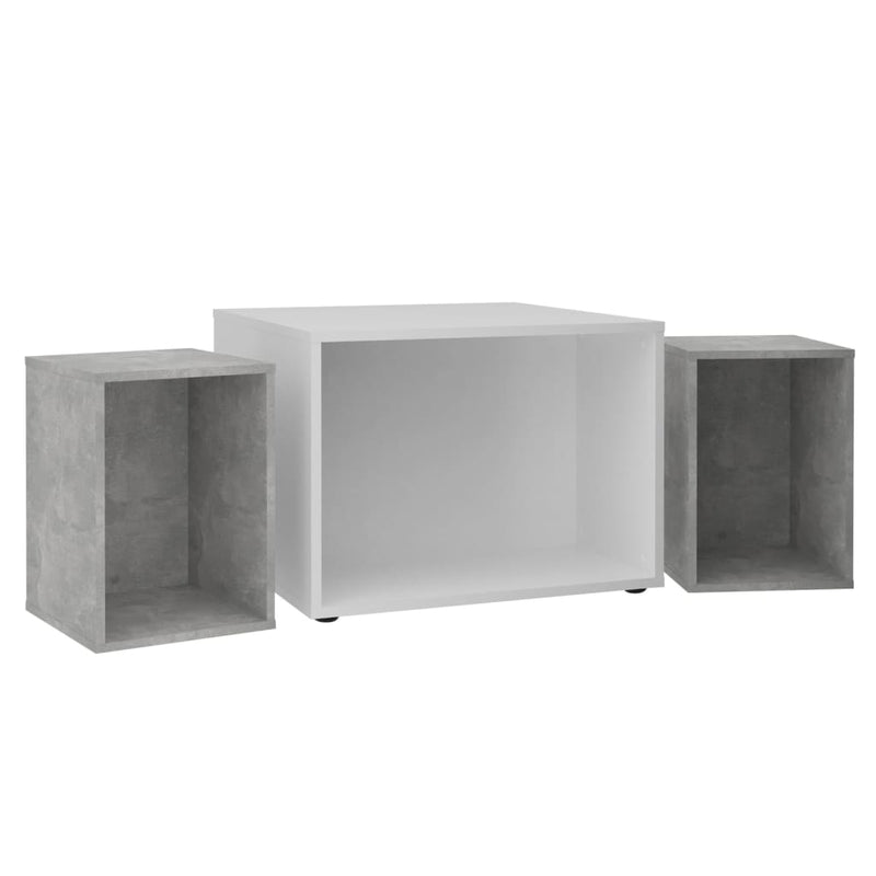 FMD Couchtisch mit 2 Beistelltischen 67,5x67,5x50 cm Weiß Beton-Optik