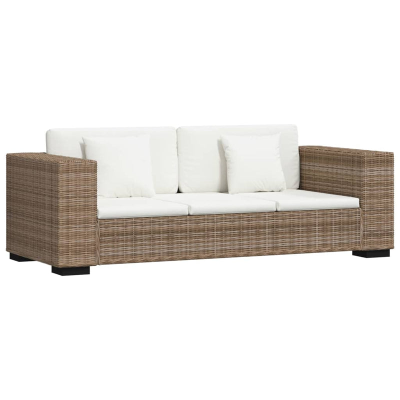 3-Sitzer Sofa Echtes Rattan