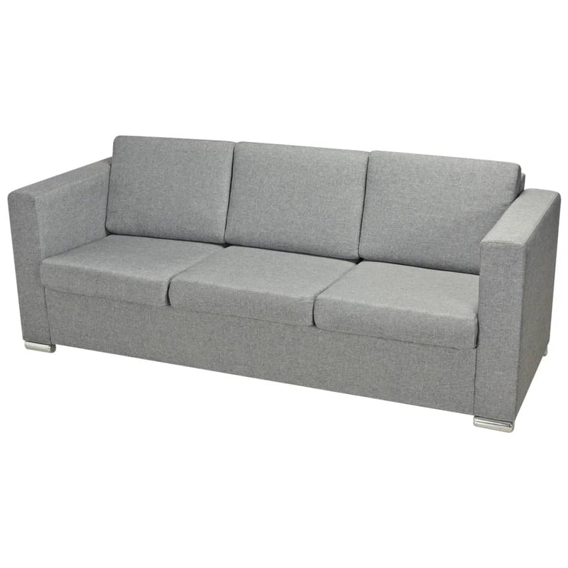 3-Sitzer-Sofa Stoff Hellgrau