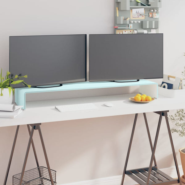 TV-Aufsatz/Monitorerhöhung Glas Grün 110x30x13 cm
