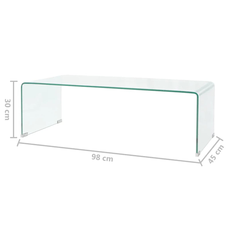 Couchtisch Hartglas 98x45x30 cm Transparent