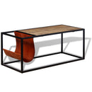 Couchtisch Mit Zeitschriftenhalter Aus Echtleder 110X50X45 Cm