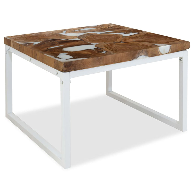 Couchtisch Teak Harz 60x60x40 cm