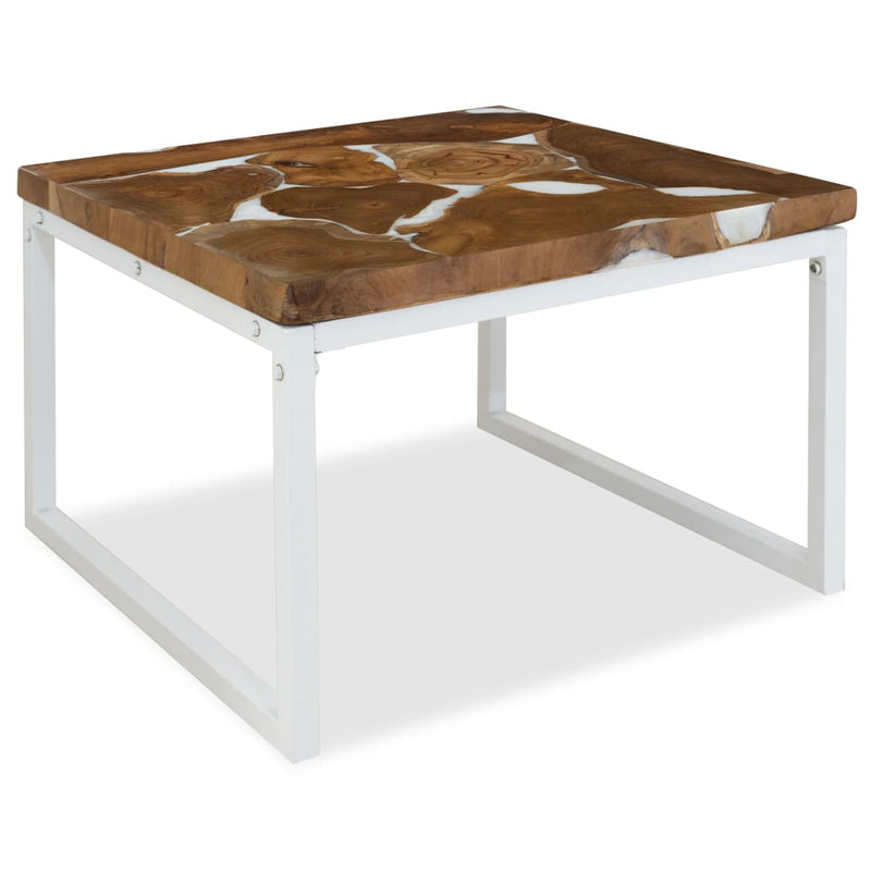 Couchtisch Teak Harz 60x60x40 cm