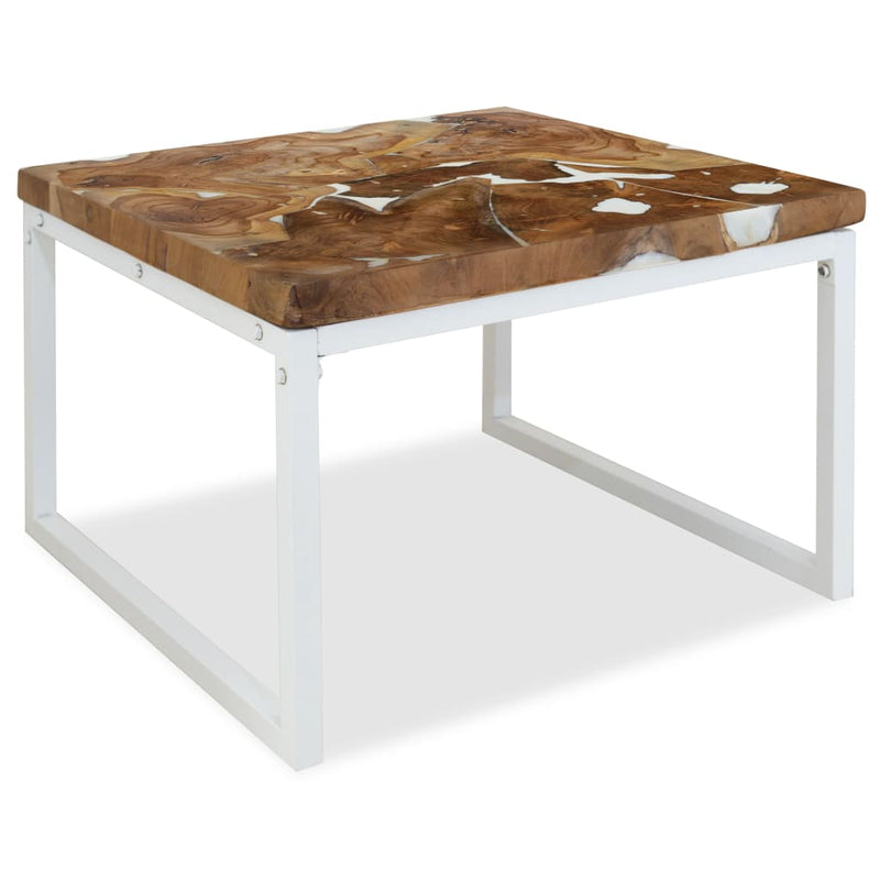 Couchtisch Teak Harz 60x60x40 cm