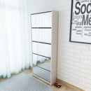 Schuhschrank Mit Spiegel 5 Fächer 63X17X169,5 Cm