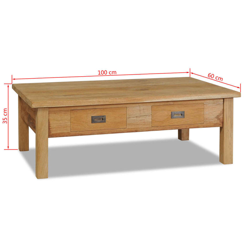 Couchtisch Massivholz Teak 100x60x35 cm