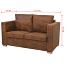 Sofa 137X73X82 Cm Wildleder-Optik