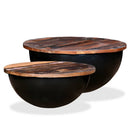 Couchtisch Schalenform Mit Stahlboden Altholz Massiv