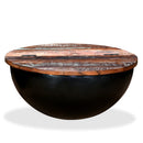 Couchtisch Schalenform Mit Stahlboden Altholz Massiv