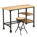 Schreibtisch Mit Klapphocker Mangoholz Massiv 115X50X76 Cm