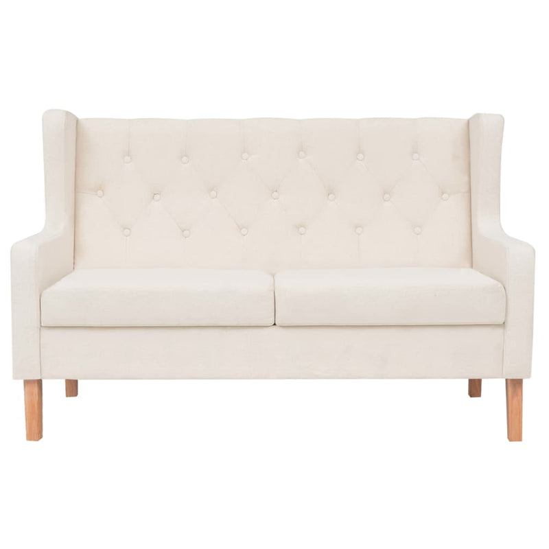 2-Sitzer Sofa Stoff Cremeweiß