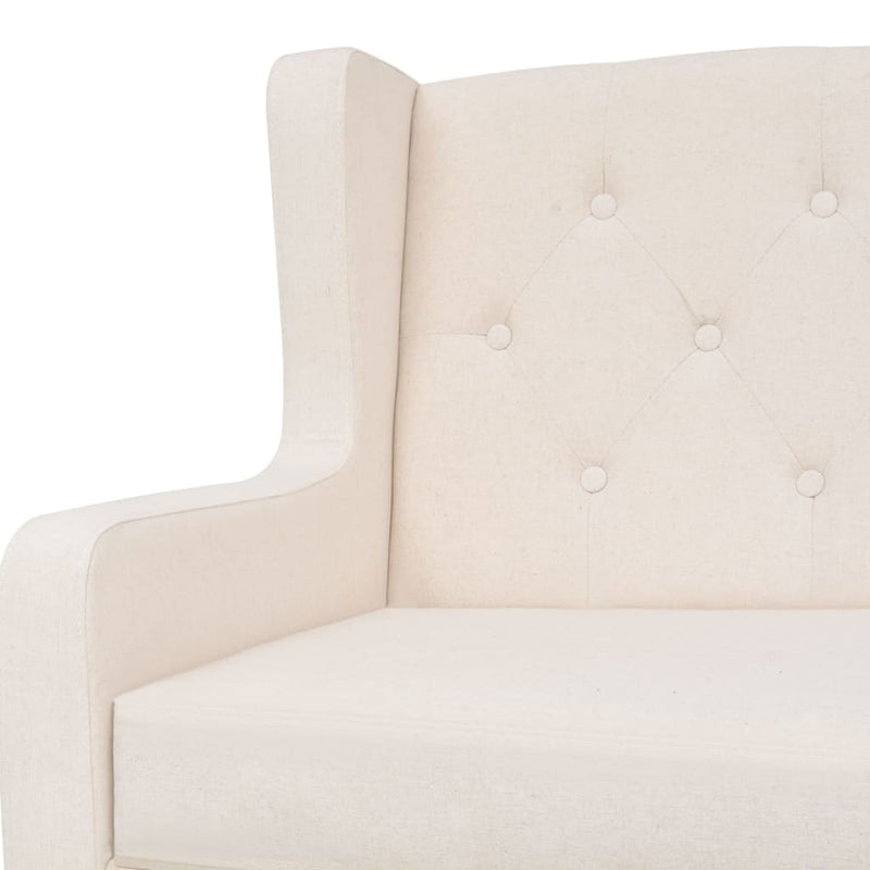 2-Sitzer Sofa Stoff Cremeweiß