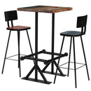 Bar-Set 3-Tlg. Altholz Massiv Mehrfarbig