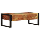 Couchtisch Mit 3 Schubladen Altholz Massiv 100X50X35 Cm