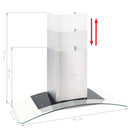 Wandmontierte Dunstabzugshaube Edelstahl 756 M³/H Led