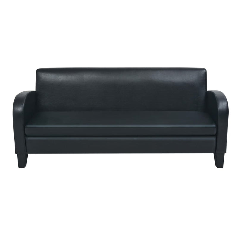 3-Sitzer-Sofa Kunstleder Schwarz