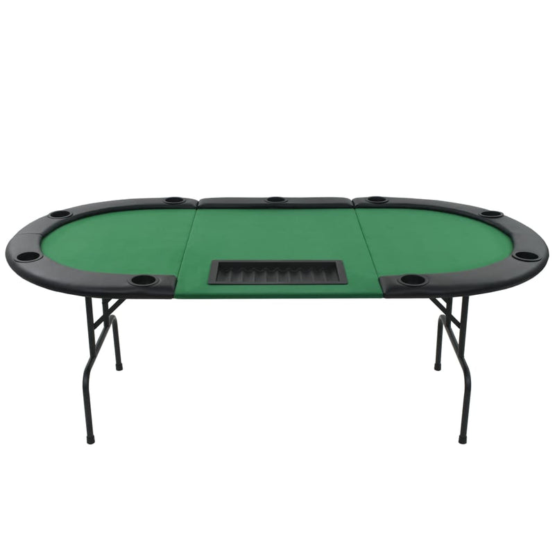 9-Spieler Poker Falttisch 3-fach Faltbar Oval Grün