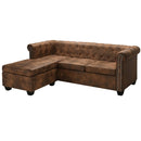 Chesterfield-Sofa L-Form Kunstwildleder