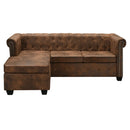 Chesterfield-Sofa L-Form Kunstwildleder