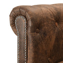 Chesterfield-Sofa L-Form Kunstwildleder