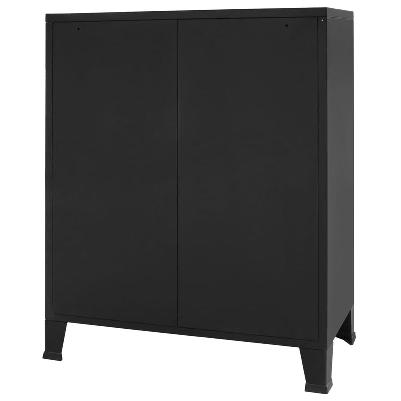 Schubladenschrank Metall Industrie-Stil 78 x 40 x 93 cm Schwarz