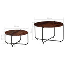 2-Tlg. Couchtisch-Set Massivholz Palisander 60X35 Cm