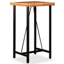 Bar-Set 3-Tlg. Massivholz Akazie Und Echtleder