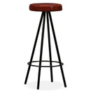 3-Tlg. Bar-Set Altholz Massiv Und Echtleder