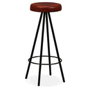 3-Tlg. Bar-Set Altholz Massiv Und Echtleder