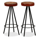 3-Tlg. Bar-Set Altholz Massiv, Echtleder Und Canvas