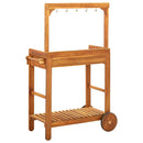 Servierwagen Akazienolz Massiv 92 X 43,5 X 141,5 Cm