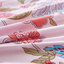Bettwäsche-Set Blumen/Streifen Rosa 200X220/80X80 Cm Rot