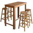Bartisch Und Hocker-Set 7-Tlg. Akazienholz Massiv