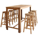 Bartisch Und Hocker-Set 7-Tlg. Akazienholz Massiv