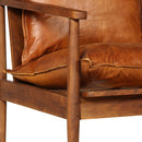 2-Sitzer-Sofa Echtleder Akazienholz