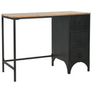 Einzelsockel Schreibtisch Massivholz Und Stahl 100X50X76 Cm