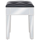 Verspiegelter Schminktisch Mit Hocker Mdf Und Glas Blau