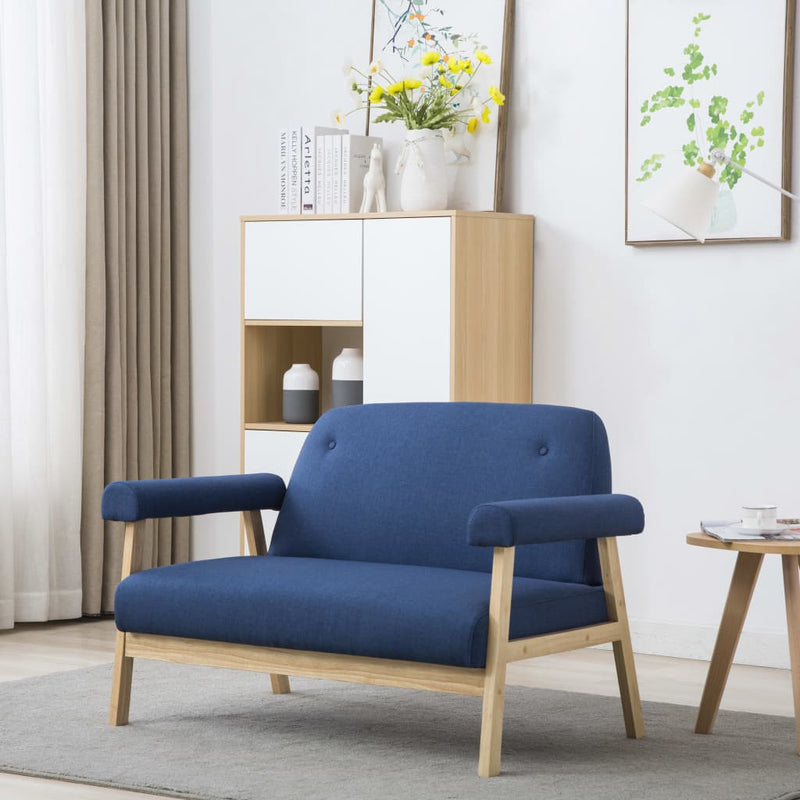 2-Sitzer-Sofa Stoff Blau