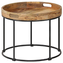 Couchtisch Massivholz Mango Und Stahl 50X40 Cm