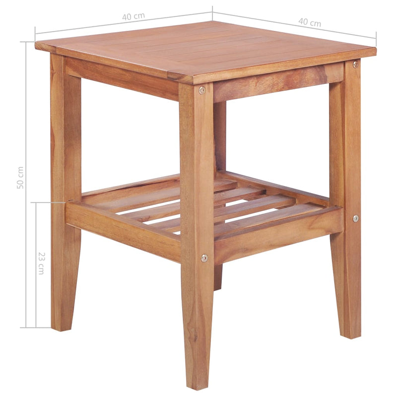 Couchtisch 40x40x50 cm Quadratisch Massivholz Teak