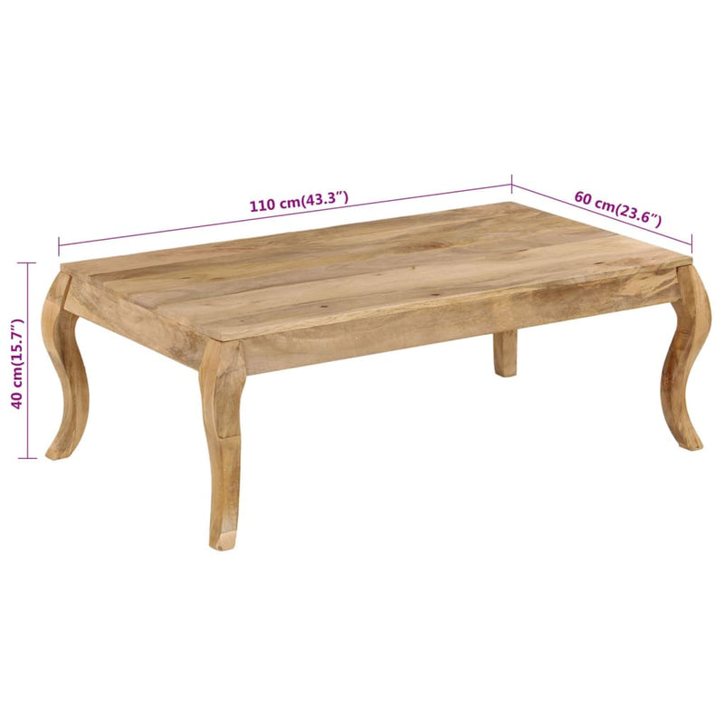 Couchtisch 110 x 60 x 40 cm Mangoholz Massiv