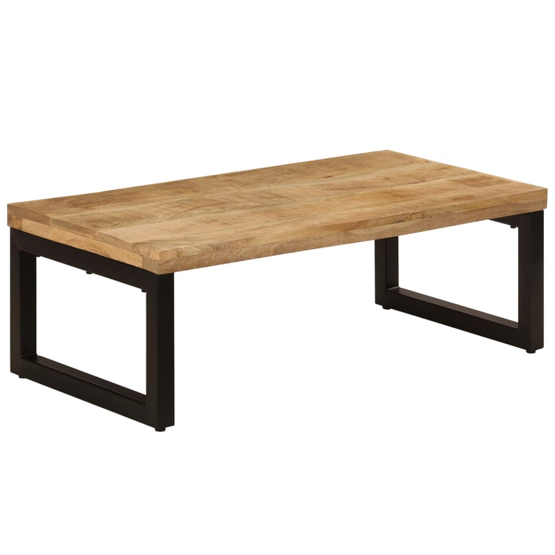 Couchtisch 100X50X35 Cm Massivholz Mango Und Stahl