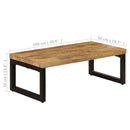 Couchtisch 100X50X35 Cm Massivholz Mango Und Stahl