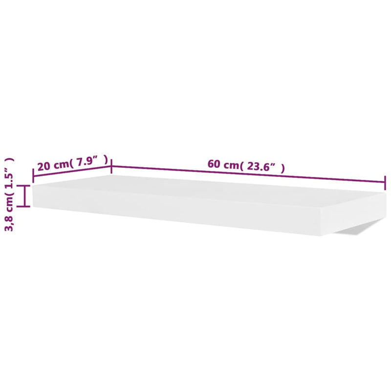 Wandregale 4 Stk. Weiß 60 cm