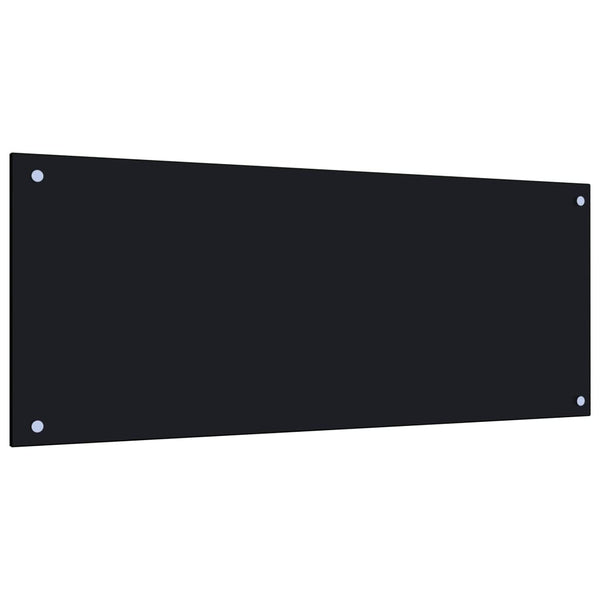 vidaXL Küchenrückwand Schwarz 100x40 cm Hartglas