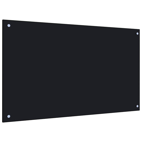 vidaXL Küchenrückwand Schwarz 100x60 cm Hartglas