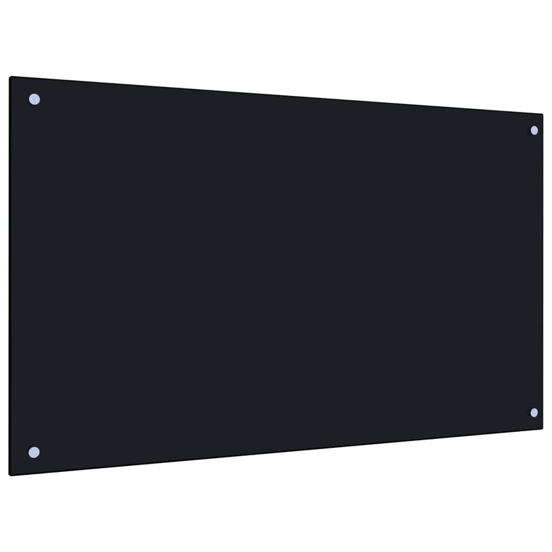 vidaXL Küchenrückwand Schwarz 100x60 cm Hartglas