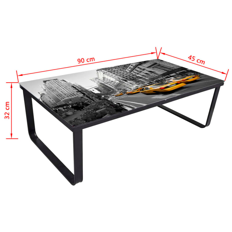 Couchtisch mit Glasplatte Rechteckig