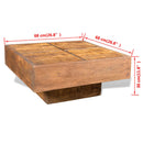 Couchtisch Braun Quadratisch Massivholz Mango